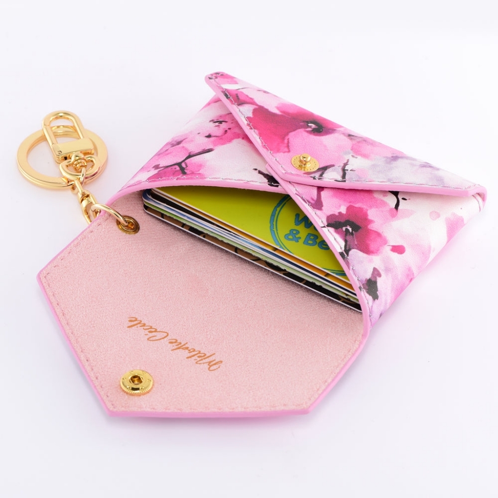 DUYP PRINTED COWHIDE SAKURA COLLECTION - Mini envelope - Card holder bag charm